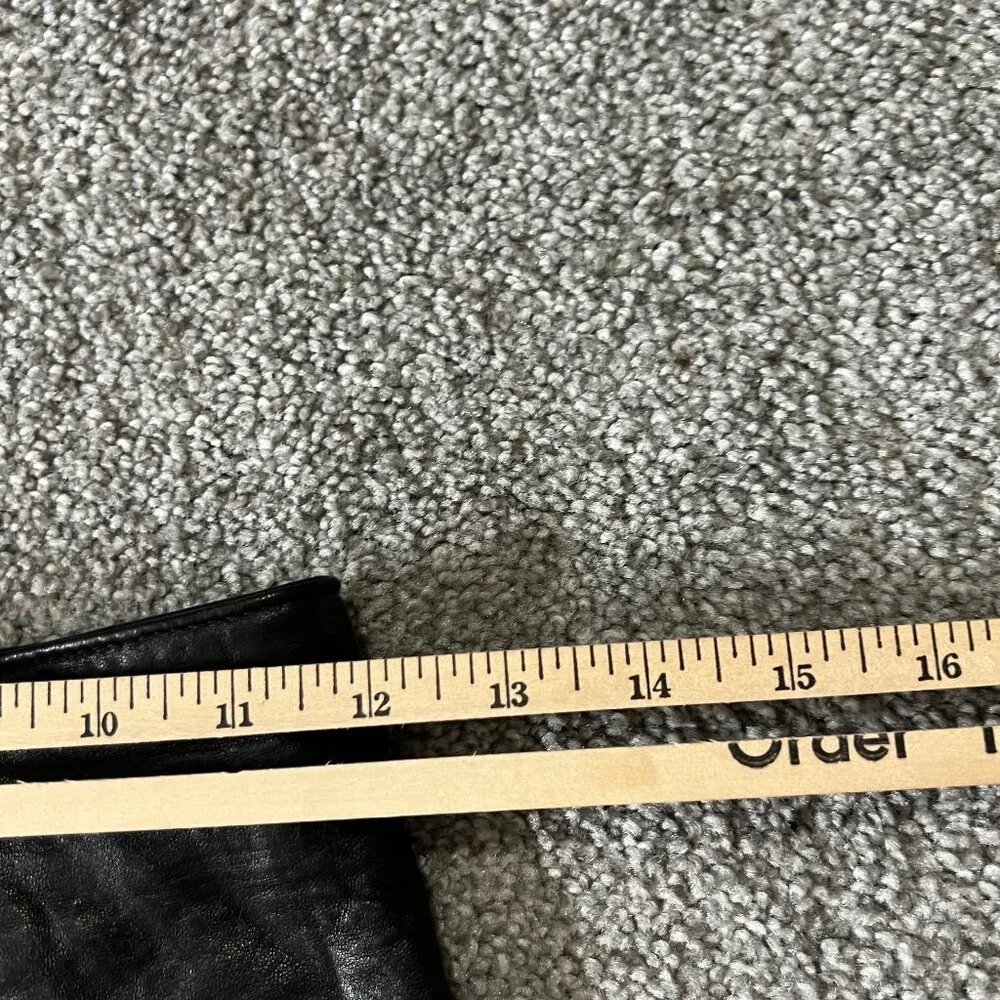 Vintage Ann‎ Taylor skirt womens 4 black leather pencil classic grunge USA 80s - Picture 11 of 13